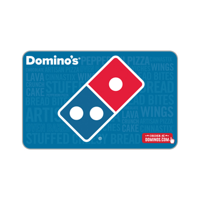 DOMINO'S<sup>&reg;</sup> $25 Gift Card - Domino’s is more than pizza! Try one of three varieties of stuffed cheesy bread, a delicious variety of Domino’s ArtisanTM specialty pizzas, Oven Baked Sandwiches, Parmesan Bread Bites, or Chocolate Lava Crunch Cakes.